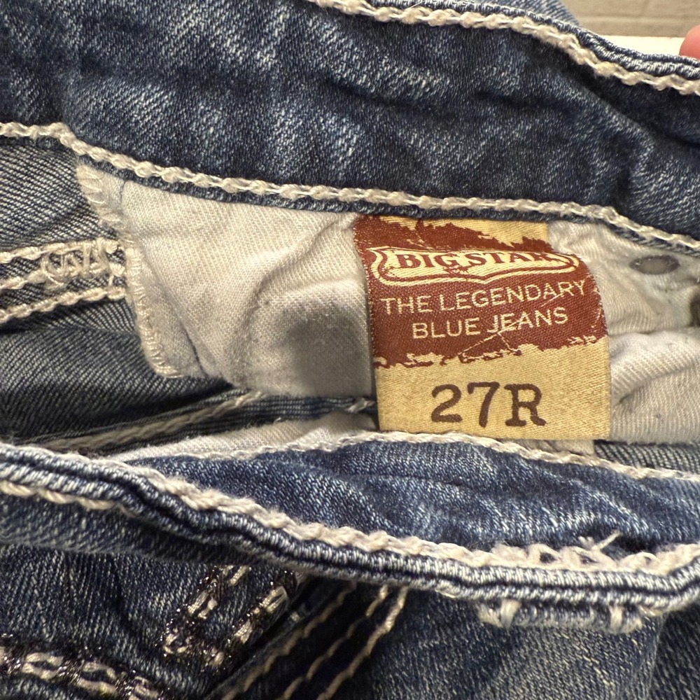 Big Star Jeans Women's‎ Size 27R Bootcut Embellished Pockets Denim Pants - Picture 7 of 8